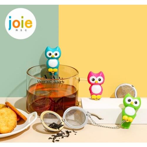 Joie Creative Cute Owl Stainless Steel Tea Ball Strainer Tea Infuser Sphere Locking Spice Mesh Infuser Tea Filter Strainers