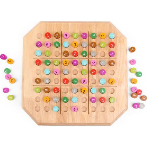 Sudoku Game Multi-purpose Chess Colorful Wood Sudoku Game Logic Training Adult Digits Educational Toy Sudoku Chess
