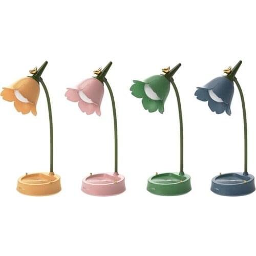 Flower LED Desk Lamp Student Bedroom Lighting Contact Eye Protection USB
