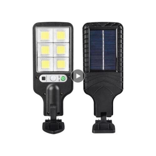 Solar Sensor LED Street Wall Lights Outdoor Courtyard Security Wall Lamp Waterproof PIR Motion Sensor Smart Remote Control Lamp