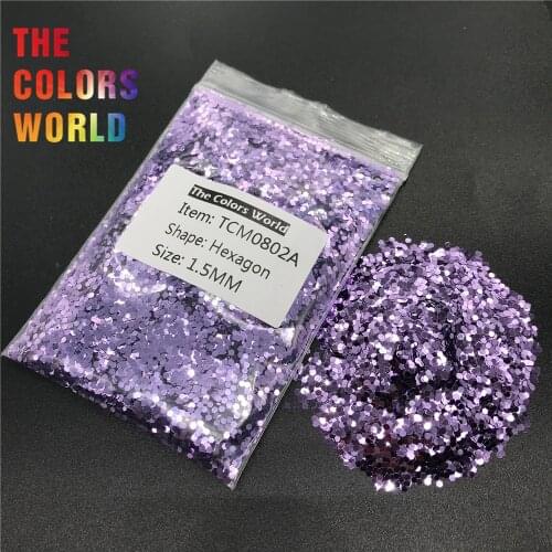 TCM0802A Lavender Color Metallic Luster Hexagon Shape Nail Glitter Nail Art Decoration Makeup Nail Gel Henna Tattoo Handwork DIY