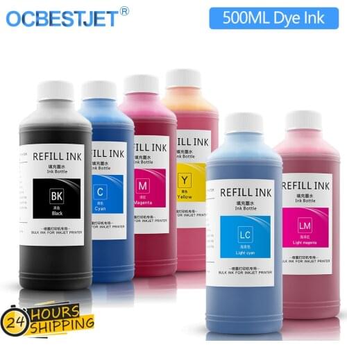 500ml/Bottle Universal Dye Ink For Epson L800 L1800 L100 L110 L120 L210 L300 L310 L355 L350 L366 Printer (6 Colors For Choose)