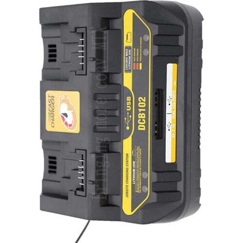 High Quality Tool Accessory Dcb102 Double Li-Ion Battery Charger For Dewalt 12V 14.4V 18V Dcb205 Dcb200 Dcb140 fast charging