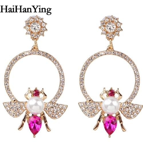 New hyperbole trendy bee Earrings For Women Bohemian Earrings Big Dangle Drop Earring 2020 Female Fashion animal Jewelry