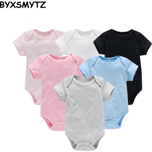 Newborn Baby Summer Short Sleeved Cotton Bodysuit Infant Baby Bag Fart Triangle Clothes Unisex Baby Bottoming Climbing Jumpsuit