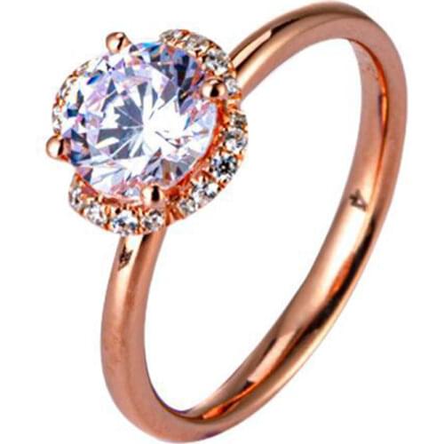 Rose Gold Flower 925 Sterling Silver Rings Women Luxury Engagement Original Design Wedding Party Elegant Exquisite Jewelry Gift