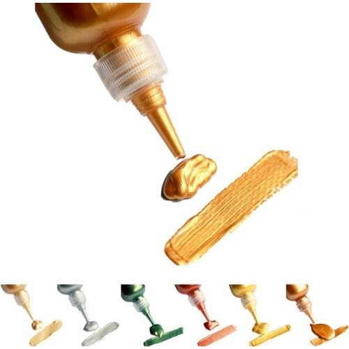 1 Bottle Vivid Colors Acrylic Paint Fine Pastes Novelty Stylish Metallic Fluid Vinyl Paint Craft Supplies