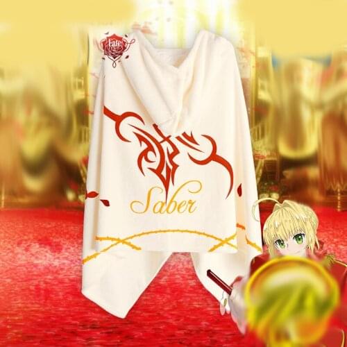 1pcs Anime Saber Cartoon Fate / Grand Order Cloak Daily Blanket Coat Cosplay Accessories Decor Women Men Birthday Gift