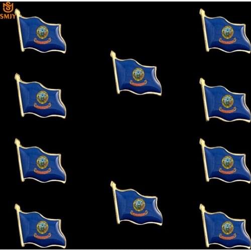 10PCS American Idaho Cartoon Flag Lapel Pin Fun Patriotic Pride Enamel Collectible Brooch Badge Unisex Hat Tie Ornament Gift