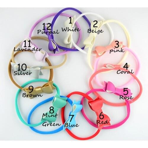 30 pcs/lot , Faux Leather Bow Nylon headbands, Soft Bow Headband, Photo Prop Nylon Headband