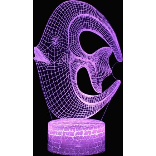 Coral fish theme 3D Lamp LED night light 7 Color Change Touch Mood Lamp Christmas present Dropshippping