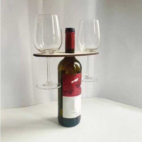 Wine Glass Holder 5PCS Portable Wooden Stemware Rack Bases on Wine Bottle Outdoor Countertop Minimalist Goblet Organizer can CSV