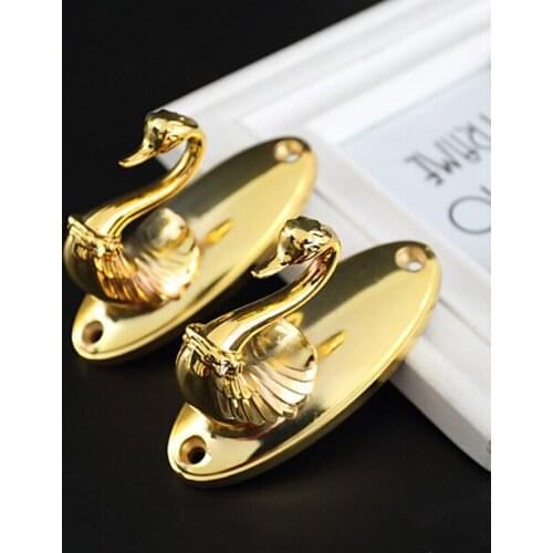 European Style Swan Curtain Accessories Gold / Sliver Wall Hook Retro Classic Holder Hang for Window Curtains Hooks Decoration