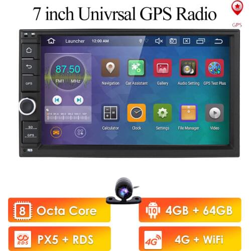 2 Din 7'' Octa Core Universal Android 10 4GB+64GB Car Radio Stereo GPS Navigation WiFi 1024*600 Touch Screen 2din Car PC DAB+SWC