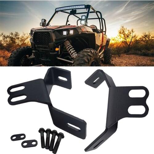 Side Pillar Roll Bar LED Work Light Below Windshield Mounting Brackets Compatible with 2014-2021 Polaris RZR XP 1000 900 Models