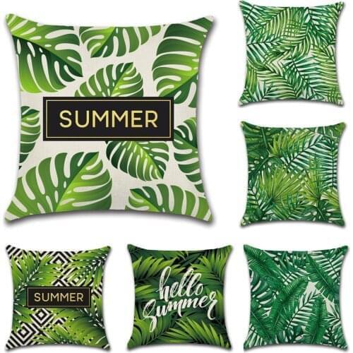 Tropical Plant Cushion Cover Summer Style Leaves Decorative Pillowcase For Sofa Linen Throw Pillow Case almohada poszewka ZT163