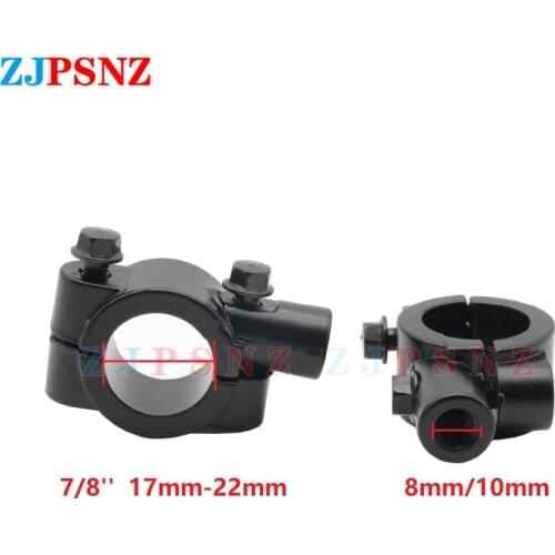 7/8" Motorcycle Handle Bar Mirror Mount Holder Rearview Handlebar Mirror Clamp Black Silver 22mm For Motorbike Handlebar Moped