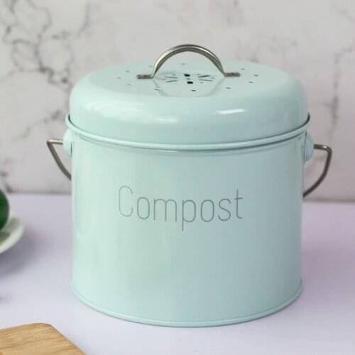 Nordic Style Home Compost Bin 3L Stainless Steel Kitchen Compost Bin Kitchen laundry powder box Beautiful Powder Boxes Storage w