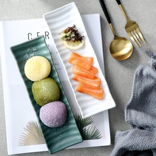 European Solid Color Ceramic Dishes Pizza Dessert Sushi Dinner Plate Porcelain Tableware Decorative Food Tray Microwave Safe