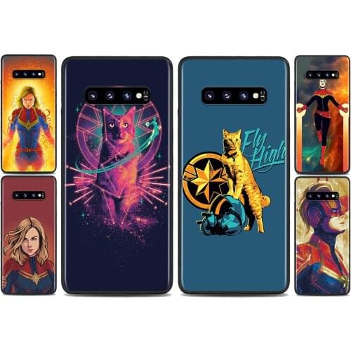 Captain Marvel For Samsung Galaxy S21 S10 S10E S9 S8 S7 Note 20 10 9 8 Ultra 5G Plus Edge Pro Black Phone Case