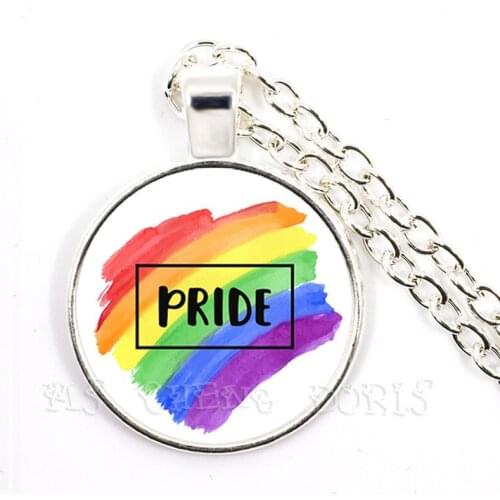 Gay Pride Pocket Watch Necklace Same Sex LGBT Jewelry Gay Lesbian Pride With Rainbow Love Wins Gift Same Sex Marriage Love Gift