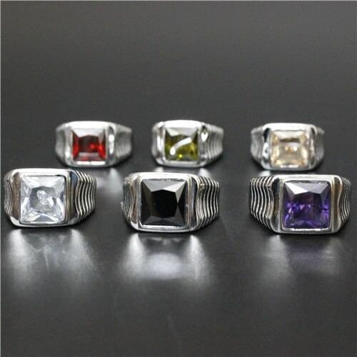 Fashion Women Mens Shining Stone Ring With Many Color 316L Stainless Steel Fashion Ring