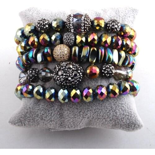 MOODPC Fashion Jewelry Beautiful Multicolor / Blue Bracelet Set Glass / Natural Stone Bracelets