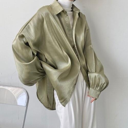 Men Casual Shirt Stage Show Dress Shirt Oversize Vintage Fashion Long Sleeve Shirt Male Streetwear Shirts Lantern sleeve