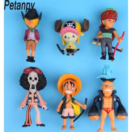 Luffy Zorro Chow One Piece series fridge magnet stickers 6 pieces /set 3D fridge magnet stickers Message post Whiteboard sticker