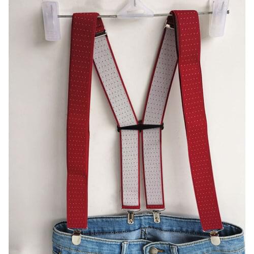 New Arrival H shaped Dot Suspender Men Women Suspenders 3 Size Wedding Wear Match Shirt Brace Jujube red BD066