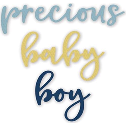 New Treasured Baby Boy Words 2020 Metal Cutting Dies for DIY Scrapbooking and Card Making Decorative Embossing Mold No Stamps