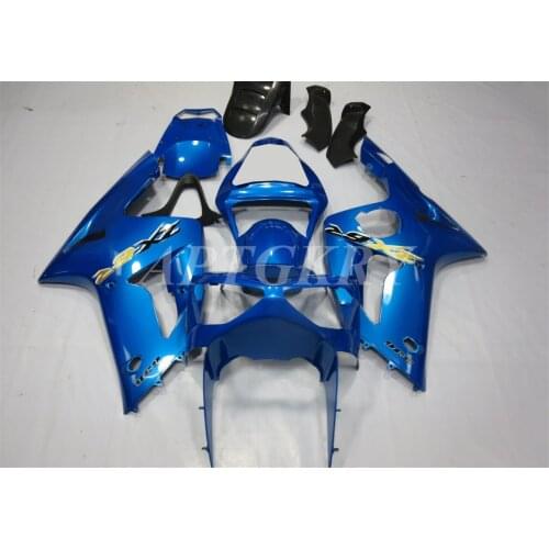 New ABS Plastic Shell Motorcycle Fairing kit Fit For Kawasaki Ninja ZX6R 636 ZX-6R 2003 2004 Bodywork set Custom Blue Cool