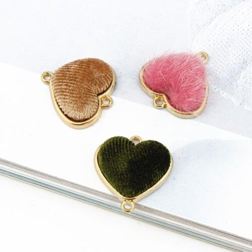 5pcs Cute Heart Bracelet Findings Connect Charms Handmade Jewelry Making Two Hole DIY Necklace Eardrops Pendant Accessories C212