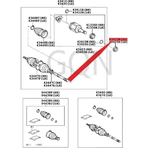 Front drive shaft right oil seal 2010-Toy ota FJC RUI SER HIL UXS URF ORT UN ER front differential side oil seal RH