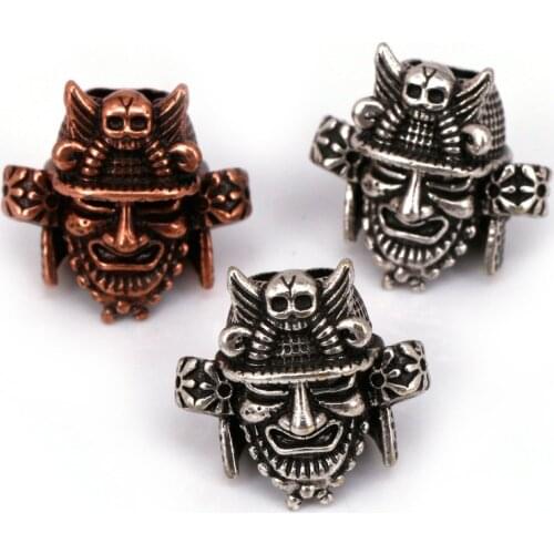 Lanyard Charm Samurai Helmet Bead for Mens Paracord Bracelet Making Supplies