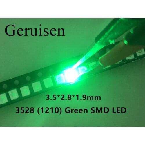 SMT SMD LED 3528 1210 Water Green Ultra Bright Light-Emitting Diode LED Diode Chip Lamp 200PCS