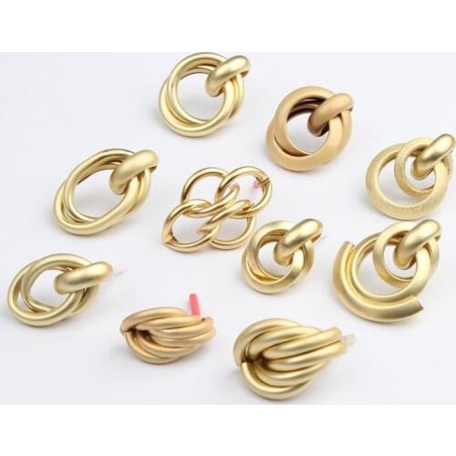 Zinc Alloy Gold Exaggerated Simple Base Earrings Connector 6pcs/lot For DIY Fashion Earring Accessories