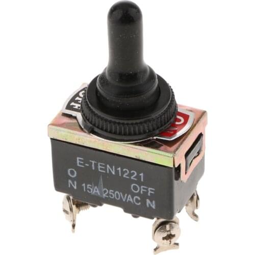 Waterproof Cap, Metal Toggle Flick Switch, Rocker Toggle Switch, ON/OFF 15A 250V AC, Momentary Car Dash