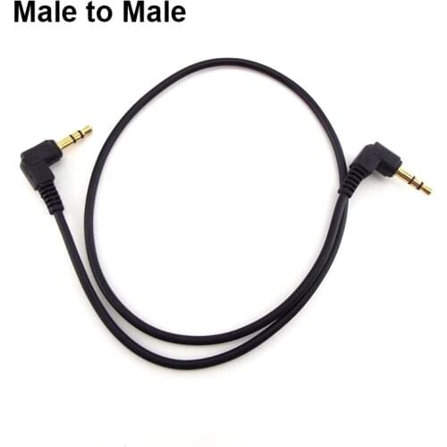 0.5M 1M Audio Cable 3.5mm Male to Male 90 Degree Angle Car AUX Speaker Stereo MP4 MP5 Audio Line Cord PVC U26 V
