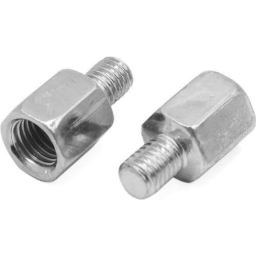 1 Pair Scooter Motorcycle Rear Mirror Adapters M10 10MM M8 8MM Anti-clockwise Clockwise Left Right hand thread Changing Screw