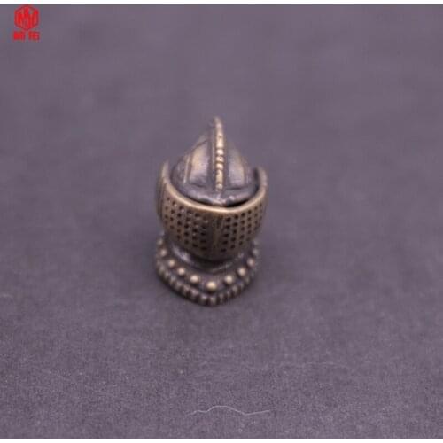 1PC EDC Paracord Beads Warrior Helmet Retro Brass Copper Lanyard Pendants Knife Beads Umbrella Rope Cord Necklace Bracelet Beads