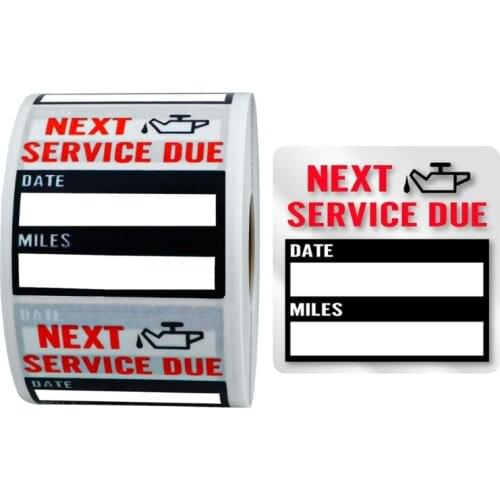 100Pcs/Roll Oil Change Reminder Stickers Automotive Maintenance Service Reminder Car Window Labels Windshield Stickers