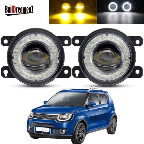 2 Pieces Car Angel Eye Fog Light Assembly LED Lens DRL Fog Daytime Running Lamp 30W 3000LM 12V For Suzuki Ignis II 2003-2008