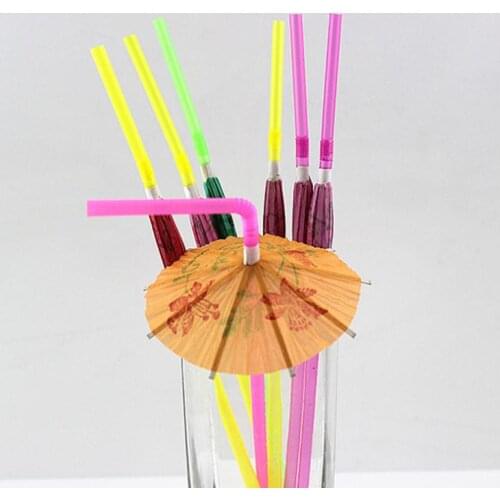 2000pcs/lot Plastic Straw Cocktail Parasols Umbrellas Drinks Picks Wedding Event Party Supplies Cocktail Decorations SN1325