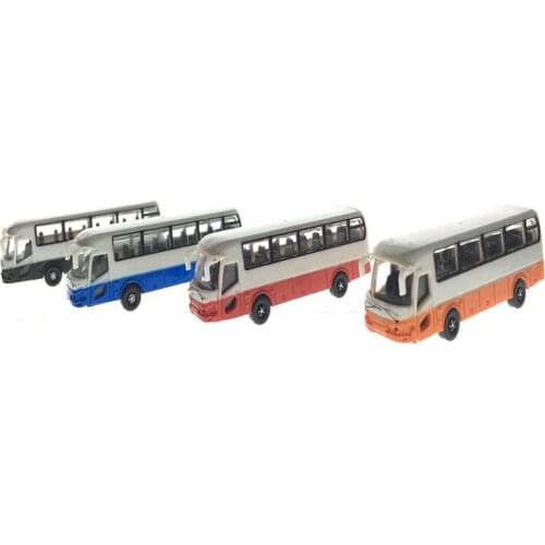 5pcs 1/150 N Scale Architecture Plastic Bus For Diorama Building Railway Train Model Design Layout Kits Toy Building