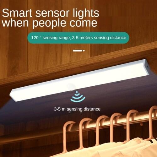 USB Magnetic Motion Sensor Wireless LED Night Lights Bedroom Decor Light Move Detector Aisle Wall Lamp Cabinet Staircase Kitchen
