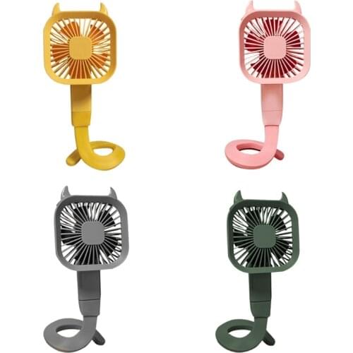Mute Desktop Hanging Winding Fan Wearable Handheld Fan Wireless Clip Fan 3 Speeds USB Low Noise Handheld Fan Recharge N0PF