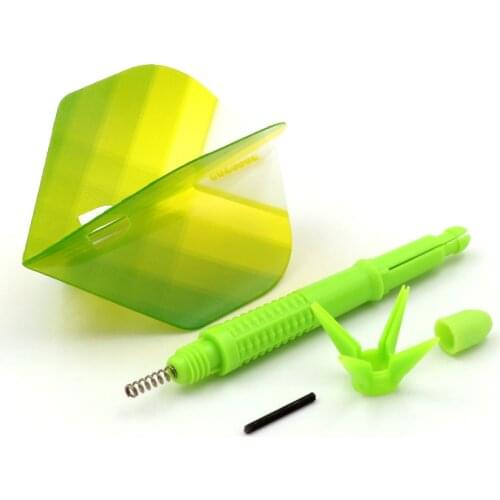 CUESOUL KOFF AK6 Dart Stem with Foldable Green Dart Flights for Steel Tip Darts and Soft Tip Darts