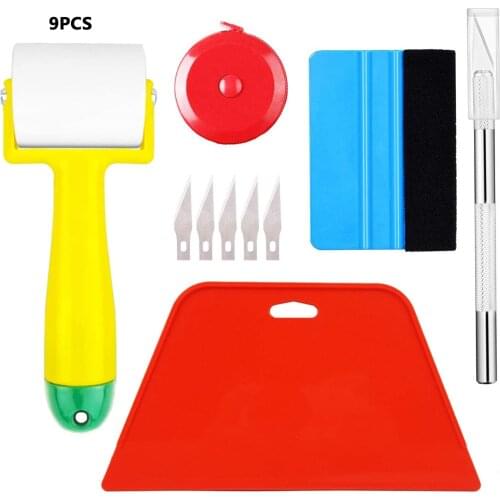 Wallpaper tool smoothing tool with seam roller, hard scraper, tape, utility knife, wallpaper smoothing tool with roller