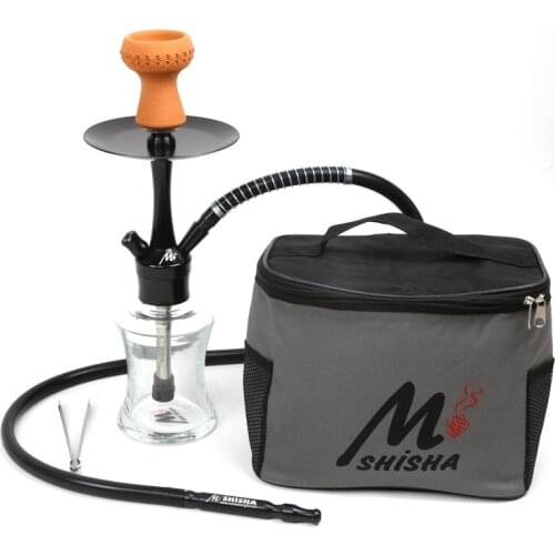 Hookah Stainless Steel Hookah - Shisha with Leather Bag Portable Hookah Cachimbas Nargile Chicha Water Pipe Travel Best Shisha